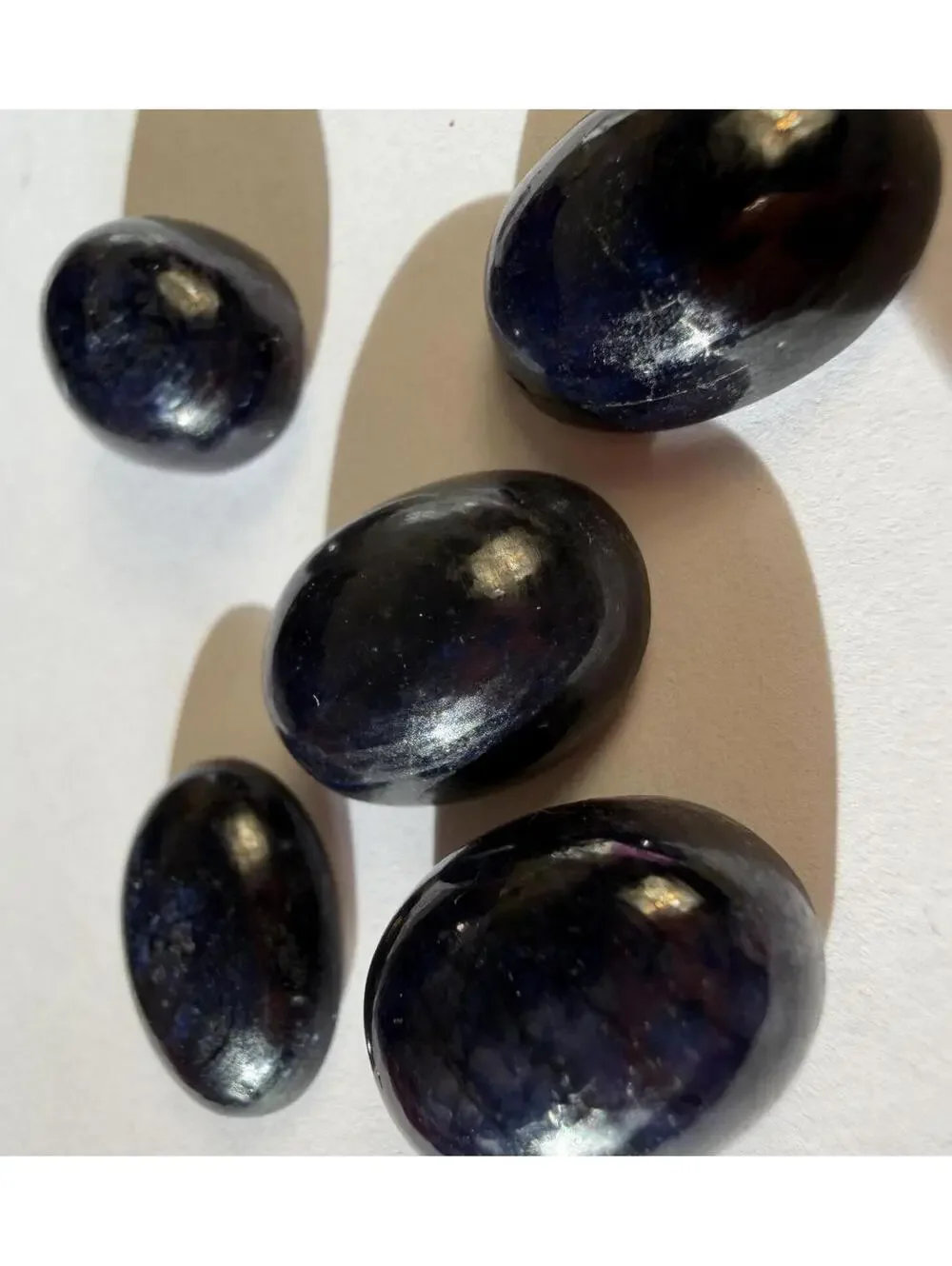 GEMS Set of 5 Natural Unheated Lavender Blue Star Ruby Oval Cut Gemstones